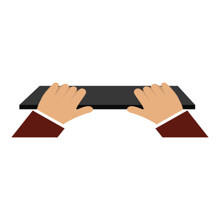hands typing in keyboard vector illustration designのイラスト素材
