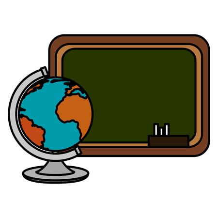world planet with chalkboard vector illustration designのイラスト素材