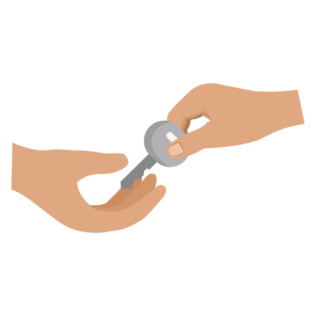 hand with secure key vector illustration designのイラスト素材