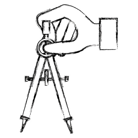 hand with compass icon vector illustration designのイラスト素材