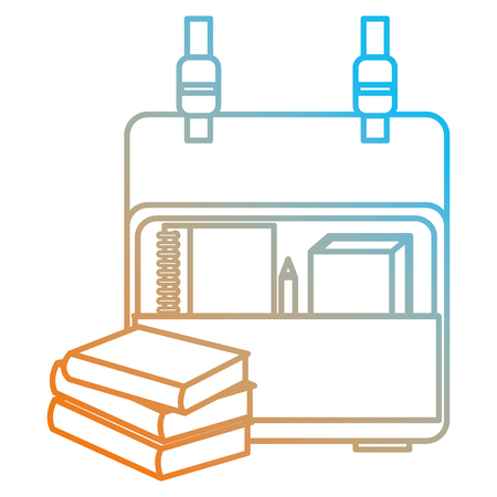 school handbag with text books vector illustration designのイラスト素材