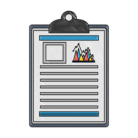 checklist with document file and statistics graphic vector illustration designのイラスト素材