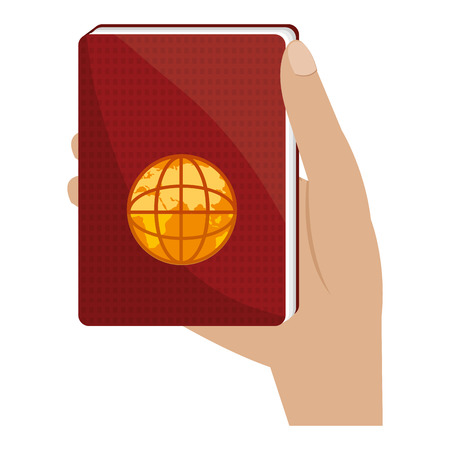 hand with passport document vector illustration designのイラスト素材