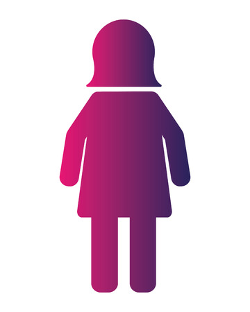 female pictogram user person icon vector illustration neon blueのイラスト素材