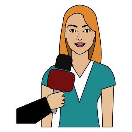 woman interviewed avatar character vector illustration designのイラスト素材