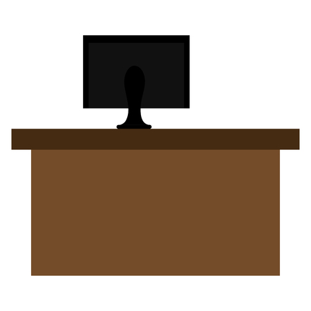 office desk with computer vector illustration designのイラスト素材