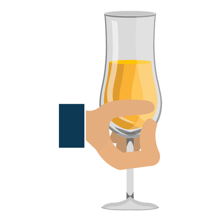 hand with champagne cup vector illustration designのイラスト素材
