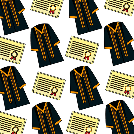 diploma and toga graduation pattern vector illustration designの写真素材