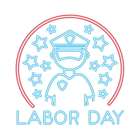 policeman with labor day isolated icon vector illustration designのイラスト素材