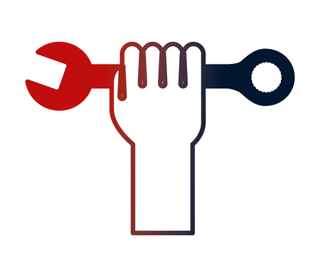 hand with wrench key tool icon vector illustration designのイラスト素材