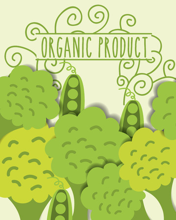 organic product fresh vegetables broccoli vector illustrationのイラスト素材