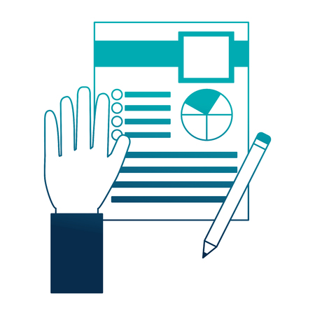 hand with clipboard pencil human resources vector illustrationのイラスト素材