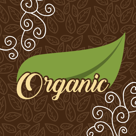 green leaf natural organic brown background vector illustrationのイラスト素材