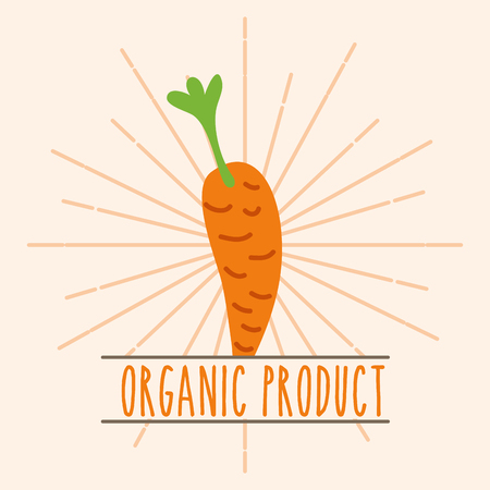 carrot vegetable organic product retro image vector illustrationのイラスト素材