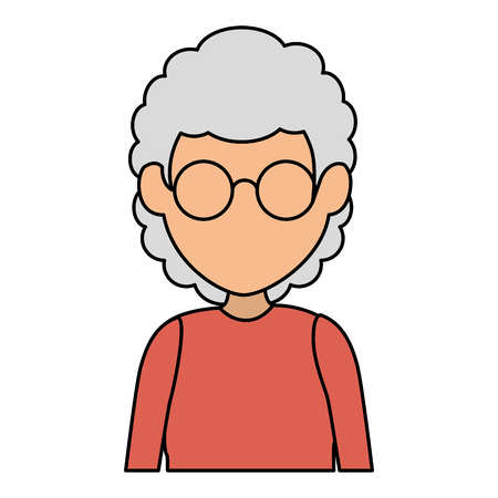 cute grandmother avatar character vector illustration designのイラスト素材