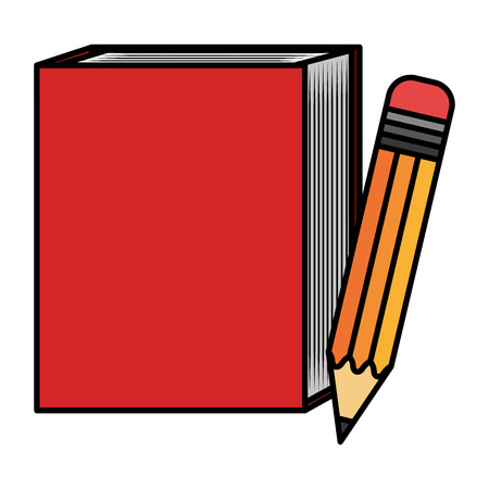 text book school with pencil vector illustration designのイラスト素材
