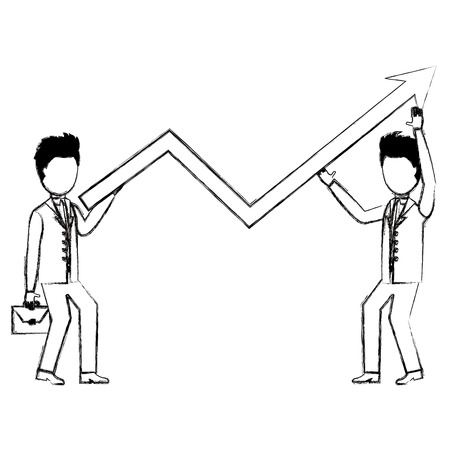 business people with arrow vector illustration designのイラスト素材