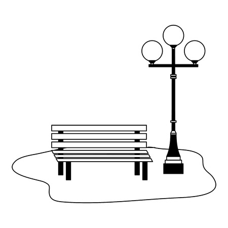 chair park with lamp isolated icon vector illustration designのイラスト素材