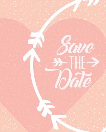 wedding card save the date love heart decoration vector illustrationのイラスト素材