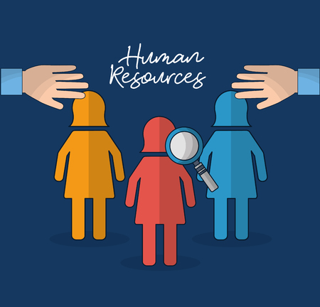 human resources search employed hands vector illustrationのイラスト素材