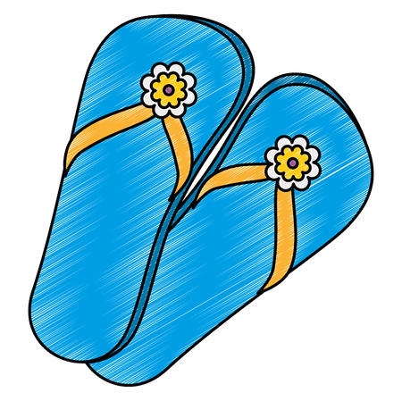 flip flops isolated icon vector illustration designのイラスト素材
