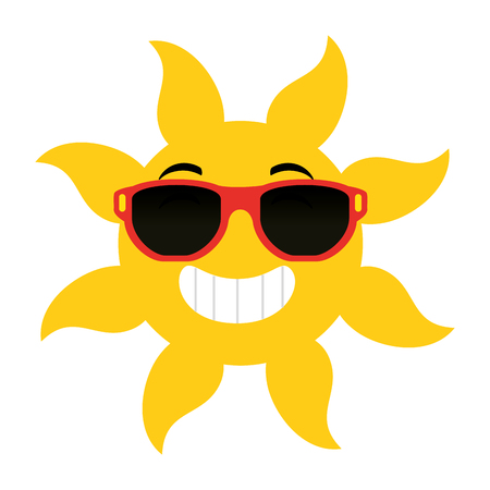 summer sun with sunglasses vector illustration designのイラスト素材