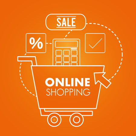 online shopping sale discount offers shop car sign vector illustrationのイラスト素材