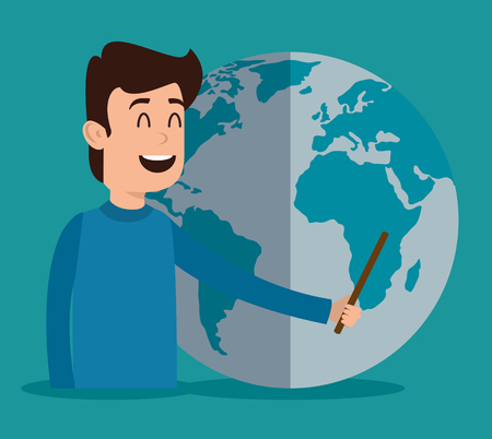 teacher man with education icons vector illustration designのイラスト素材