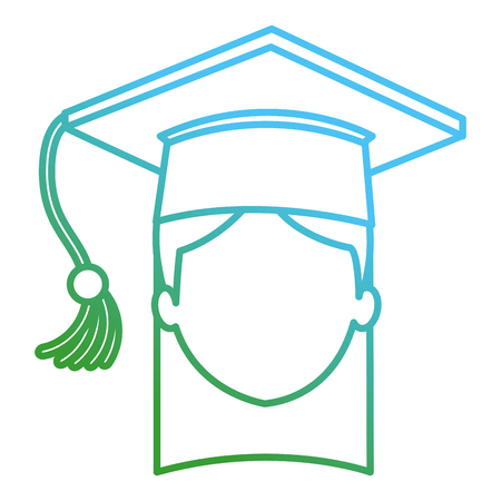 head woman student graduation with uniform vector illustration designのイラスト素材