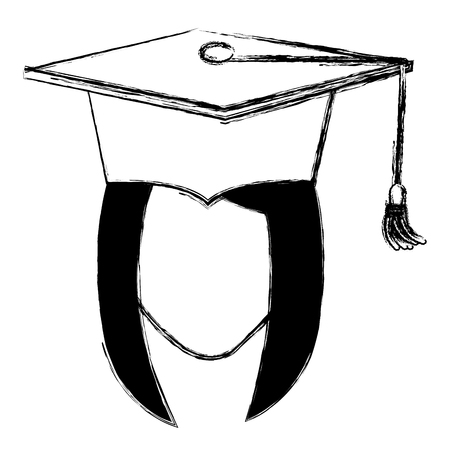 head woman student graduation with uniform vector illustration designのイラスト素材