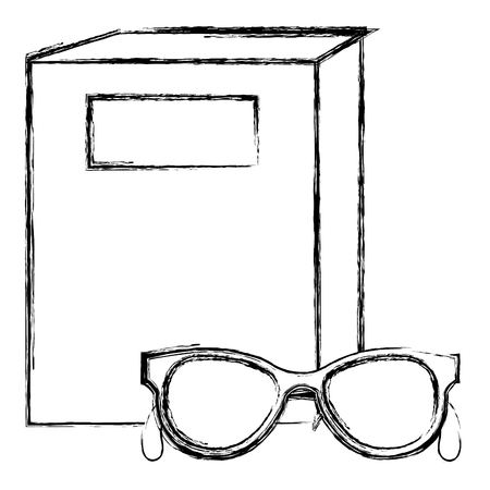 text books school with glasses vector illustration designのイラスト素材