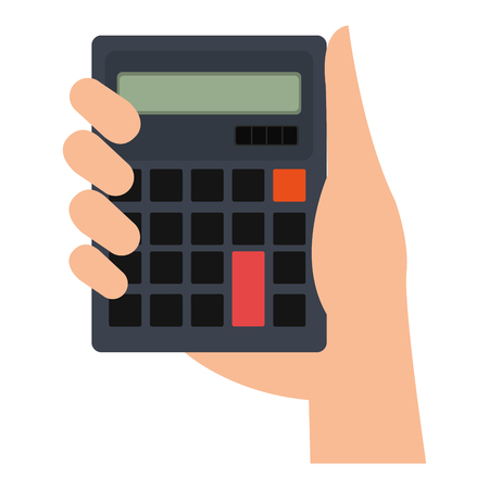 hand with calculator math isolated icon vector illustration designのイラスト素材