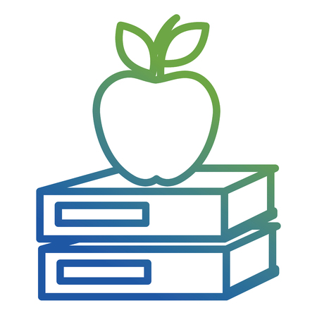 text books school with apple vector illustration designのイラスト素材