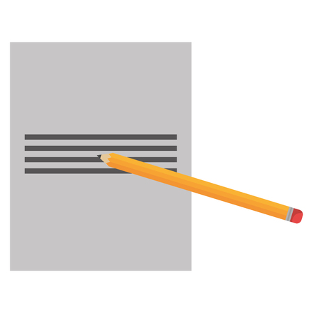 paper sheet with pencil vector illustration designのイラスト素材