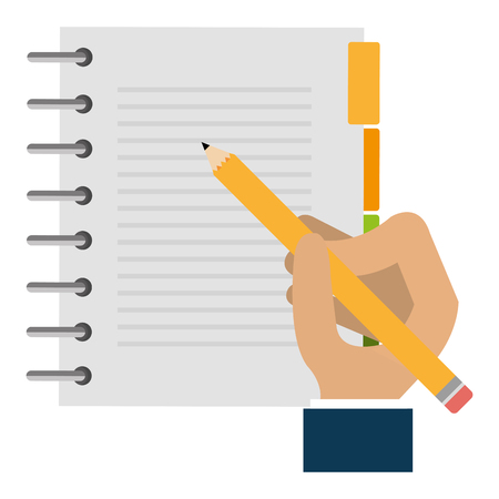 hand writing in notebook vector illustration designのイラスト素材