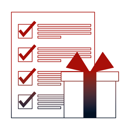 gift box present with document icon vector illustration designのイラスト素材