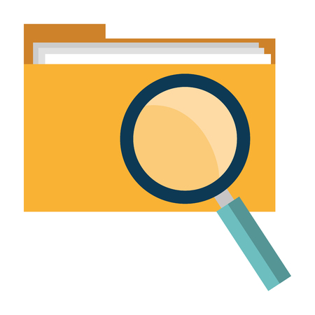 file folder with magnifying glass vector illustration designのイラスト素材