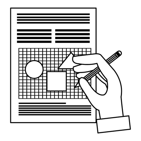 hand writing with pencil in documents paper vector illustration designのイラスト素材