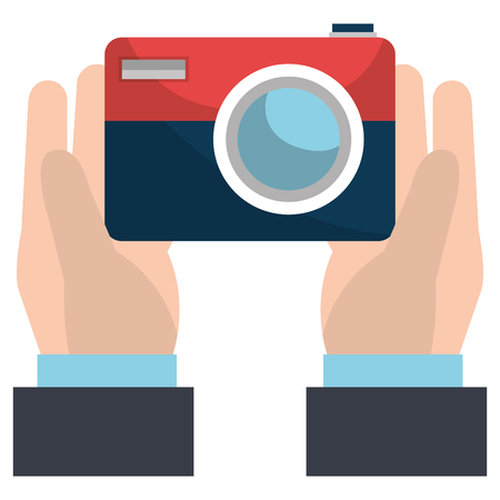hand with camera photographic vector illustration designのイラスト素材