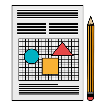 pencil write with documents vector illustration designのイラスト素材