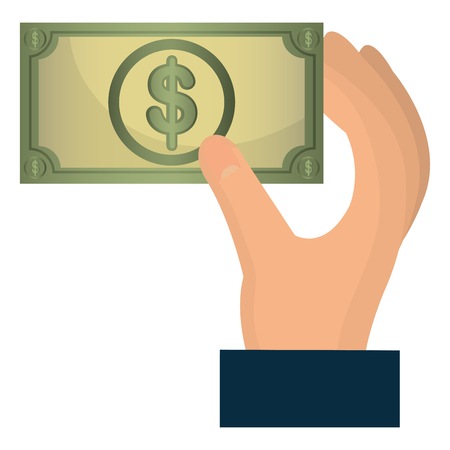 hand with bills money vector illustration designのイラスト素材