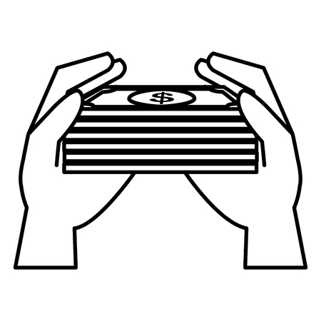 hand with bills money vector illustration designのイラスト素材