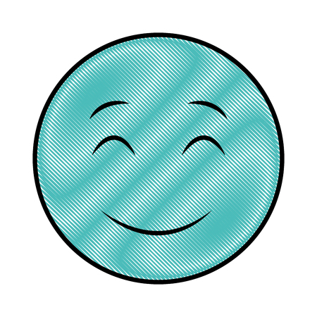 smiley face happy closed eyes emoji vector illustrationのイラスト素材