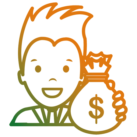 businessman with money bags vector illustration designのイラスト素材