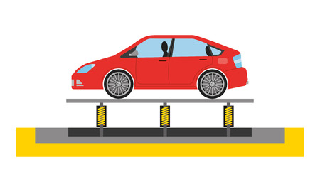 new car on conveyor of the factory vector illustrationのイラスト素材