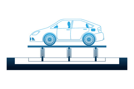 new car on conveyor of the factory vector illustrationのイラスト素材