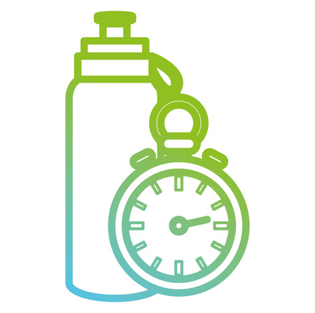 bottle gym with chronometer vector illustration designのイラスト素材