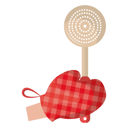 glove kitchen with frieds spoon vector illustration designのイラスト素材