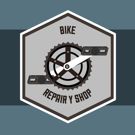 bike repair and shop frame sign wheel vector illustrationのイラスト素材