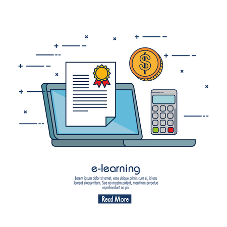 education on line with laptop vector illustration designのイラスト素材